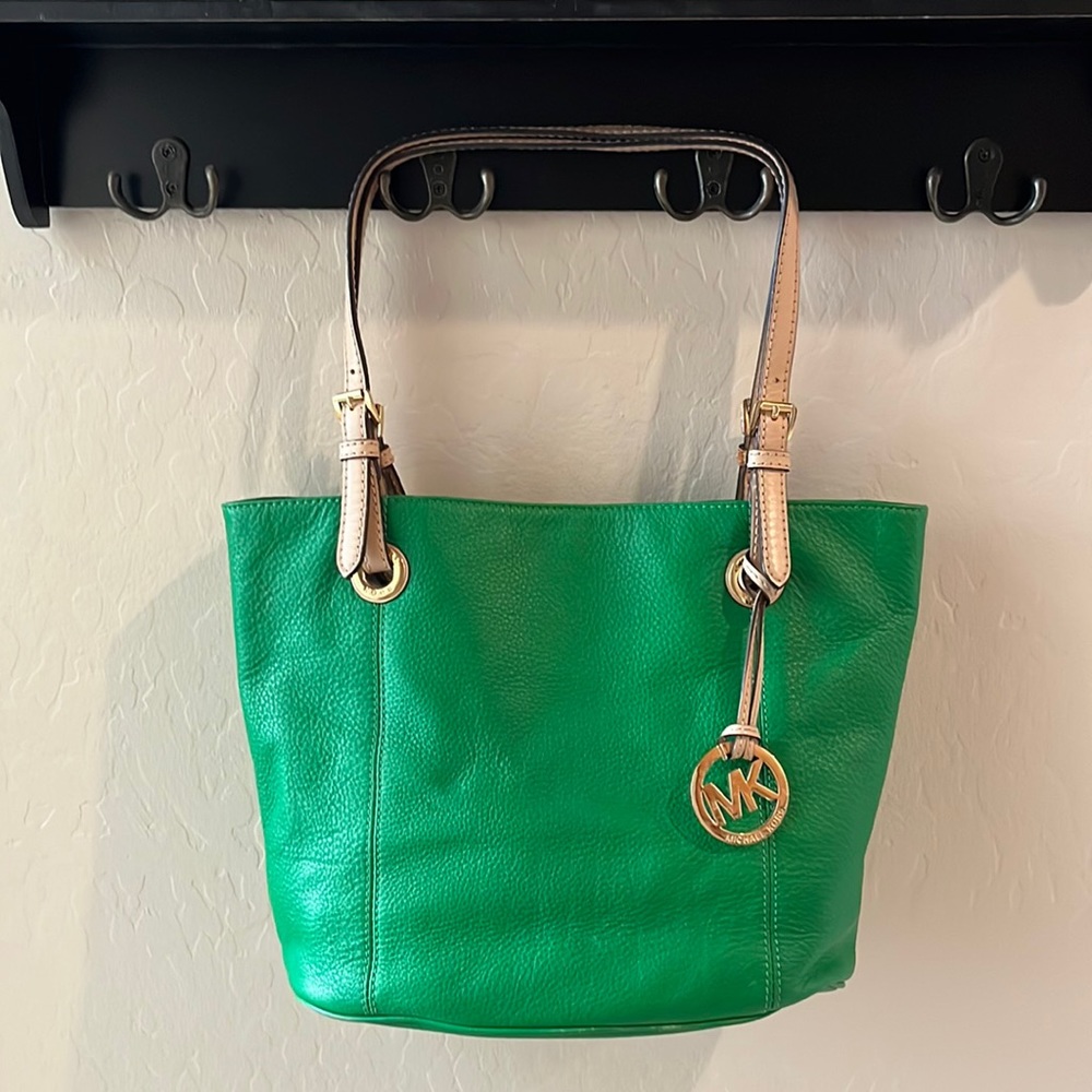 Michael Kors Green Medium Leather Tote
